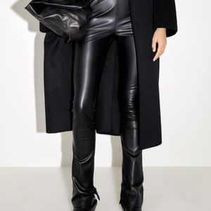 extra long faux leather leggings from zara